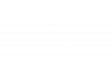 Beyaz arkaplanda siyah çizgi diş fırçası simgesi izole edildi. 4K Video hareketli grafik canlandırması