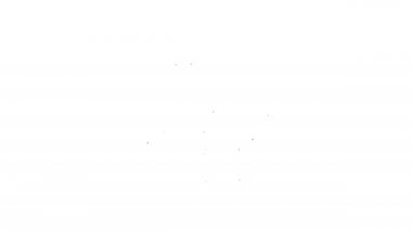 Siyah çizgi bornoz simgesi beyaz arkaplanda izole edildi. 4K Video hareketli grafik canlandırması