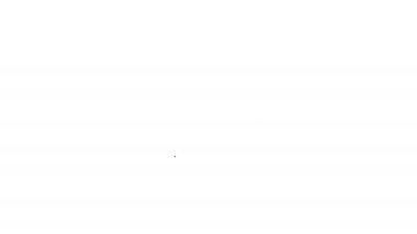 Beyaz arkaplanda siyah çizgi elektrikli demir ikonu izole edildi. Buhar ütüsü. 4K Video hareketli grafik canlandırması