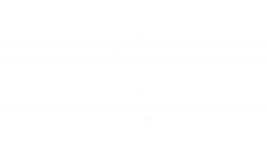 Siyah çizgi elektrikli diş fırçası simgesi beyaz arkaplanda izole edildi. 4K Video hareketli grafik canlandırması