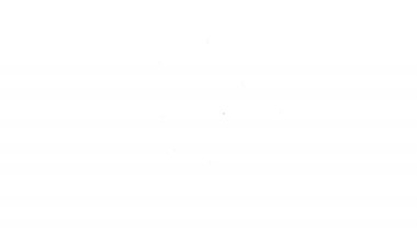 Siyah çizgi güneş enerjisi simgesi beyaz arkaplanda izole edildi. Yıldırım sembollü güneş. 4K Video hareketli grafik canlandırması