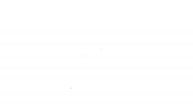 Siyah çizgi çevre dostu ev simgesi beyaz arka planda izole edildi. Yapraklı eko ev. 4K Video hareketli grafik canlandırması