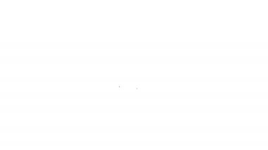 Siyah çizgi Yaprak simgesi beyaz arkaplanda izole edildi. İşaret bırakıyor. Taze doğal ürün sembolü. 4K Video hareketli grafik canlandırması