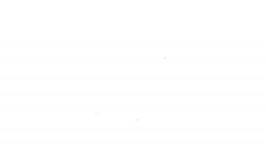 Siyah çizgi Geri Dönüşüm sembolü simgesi beyaz arkaplanda izole edildi. Dairesel ok simgesi. Çevre geri dönüşümü yeşile döner. 4K Video hareketli grafik canlandırması