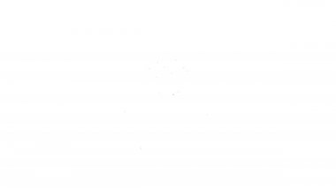 Siyah çizgi rüzgar türbini simgesi beyaz arkaplanda izole edildi. Rüzgar jeneratörü işareti. Elektrik üretimi için yel değirmeni. 4K Video hareketli grafik canlandırması