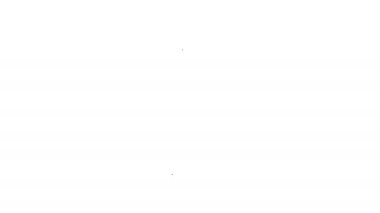 Siyah çizgi LED ampul simgesi beyaz arkaplanda izole edildi. Ekonomik LED ışıklı ampul. Enerji lambasını sakla. 4K Video hareketli grafik canlandırması