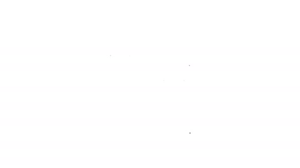 Μαύρη γραμμή Εικονίδιο ενισχυτή κιθάρας απομονωμένο σε λευκό φόντο. Μουσικό όργανο. 4K Γραφική κίνηση κίνησης βίντεο — Αρχείο Βίντεο