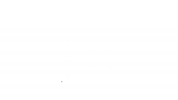Fekete vonal Dobgép zenei producer berendezések ikon elszigetelt fehér háttérrel. 4K Videó mozgás grafikus animáció — Stock videók