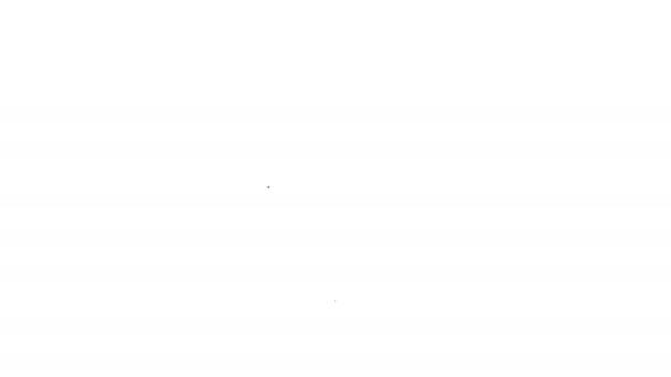 Черная линия Место музыкальная нота значок изолирован на белом фоне. Музыка и звуковая концепция. Видеографическая анимация 4K — стоковое видео