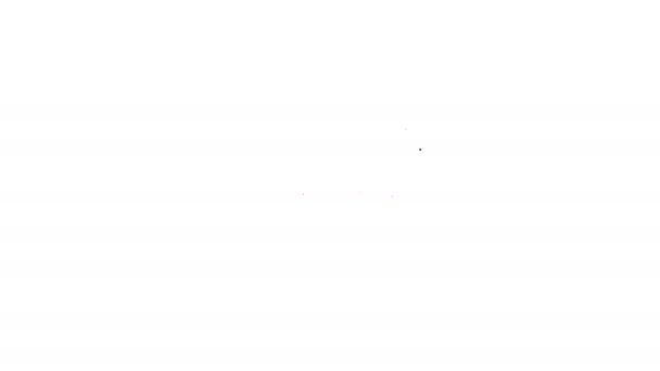 Чорна лінія Вініловий плеєр з піктограмою вінілового диска ізольовано на білому тлі. 4K Відео рух графічна анімація — стокове відео