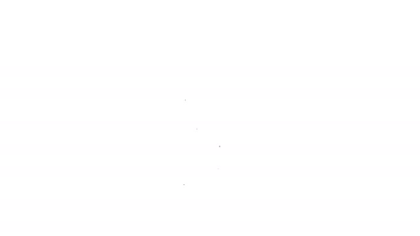 黑线麦克风图标孤立在白色背景。在空气无线电麦克风上.主讲人签名4K视频运动图形动画 — 图库视频影像
