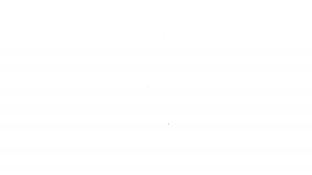 Linea nera Strumento musicale icona balalaika isolata su sfondo bianco. Animazione grafica 4K Video motion — Video Stock