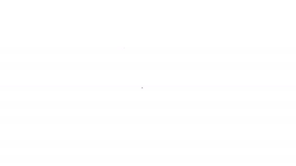 Fekete vonal Zenei könyv megjegyzés ikon elszigetelt fehér háttérrel. Zenei lepedő cetlivel. Jegyzetek füzete. 4K Videó mozgás grafikus animáció — Stock videók