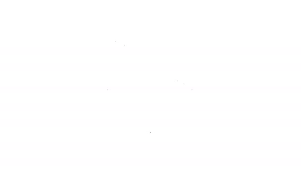 Černá čára Hudební ladění vidlice pro ladění hudební nástroje ikona izolované na bílém pozadí. Grafická animace pohybu videa 4K — Stock video