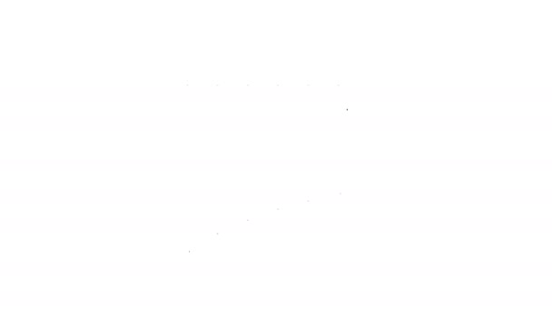 Черная линия Пан флейта значок изолирован на белом фоне. Традиционный перуанский музыкальный инструмент. Народный инструмент из Перу, Боливии и Мексики. Видеографическая анимация 4K — стоковое видео