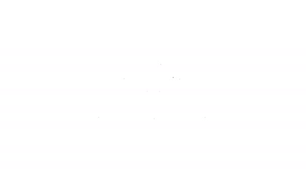 Черная линия Подключение электрической розетки с электрической искры значок изолирован на белом фоне. Видеографическая анимация 4K — стоковое видео