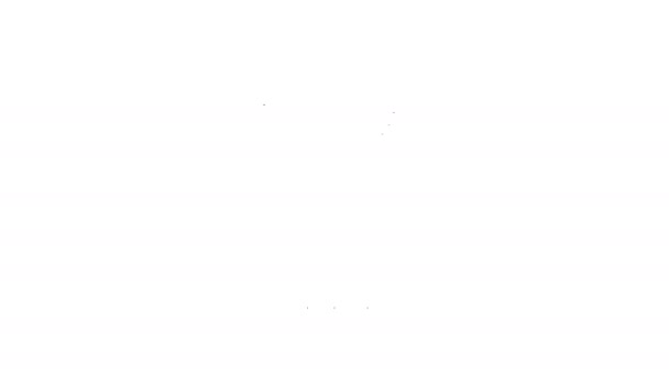 Linha preta Ícone do sistema de alarme de fumaça isolado no fundo branco. Detector de fumo. Animação gráfica em movimento de vídeo 4K — Vídeo de Stock