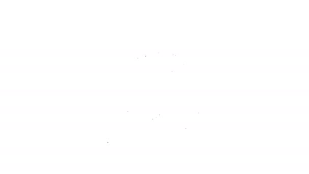 Zwarte lijn Brandweerman pictogram geïsoleerd op witte achtergrond. 4K Video motion grafische animatie — Stockvideo