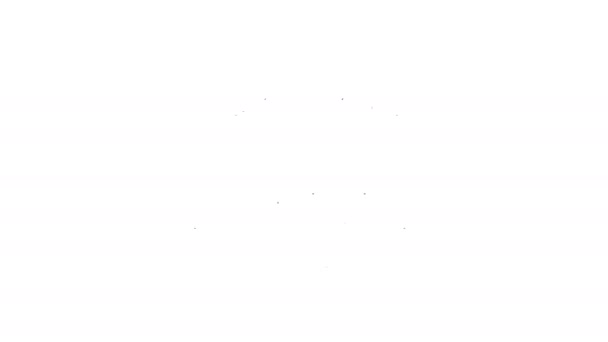 Linea nera Icona avvolgitubo antincendio isolato su sfondo bianco. Animazione grafica 4K Video motion — Video Stock