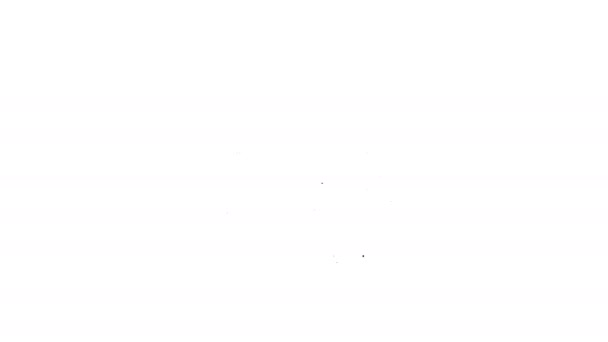 Schwarze Linie Gaskessel mit einem brennenden Feuer Symbol isoliert auf weißem Hintergrund. 4K Video Motion Grafik Animation — Stockvideo