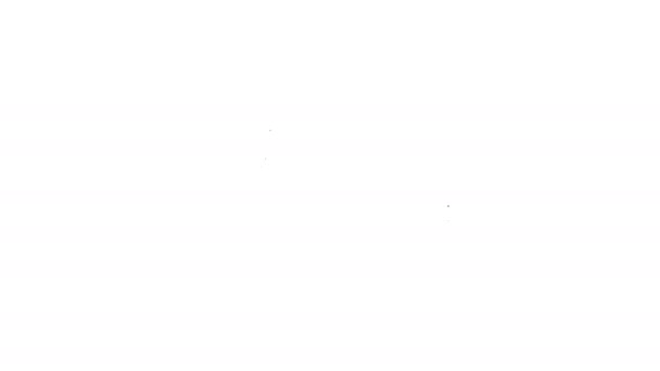 黒い線白の背景に分離された水道アイコン。4Kビデオモーショングラフィックアニメーション — ストック動画