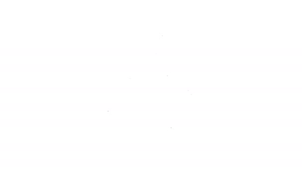 Zwarte lijn Waterkraan pictogram geïsoleerd op witte achtergrond. 4K Video motion grafische animatie — Stockvideo