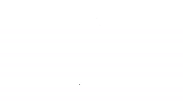 Μαύρο εικονίδιο μπαταρίας γραμμής που απομονώνεται σε λευκό φόντο. Σύμβολο κεραυνός. 4K Γραφική κίνηση κίνησης βίντεο — Αρχείο Βίντεο