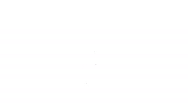 Ligne noire Ampoule avec icône de feuille isolée sur fond blanc. Concept d'énergie écologique. Concept d'énergie alternative. Animation graphique de mouvement vidéo 4K — Video
