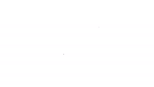 Černá čára Recyklační koš s ikonou symbolu recyklace izolovaný na bílém pozadí. Ikona popelnice. Popelnice. Značka Koš na recyklaci. Grafická animace pohybu videa 4K — Stock video