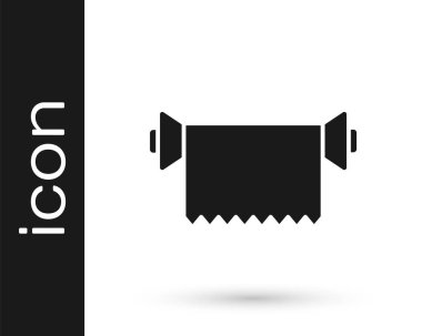 Gri tekstil kumaş rulo ikonu beyaz arka planda izole edildi. Yuvarlan, paspas, halı, halı, halı ya da kağıt rulo ikonu. Vektör İllüstrasyonu.