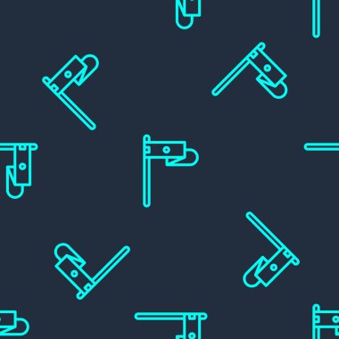 Yeşil çizgi Ortaçağ bayrak simgesi mavi arka planda izole edilmiş pürüzsüz desen. Bir kral ya da kraliçe tarafından yönetilen ülke, devlet ya da bölge. Vektör.