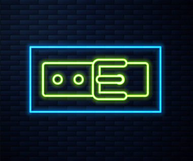 Duvarda isim etiketi simgesi olan parlak neon çizgili bir yaka. Evcil hayvanlar için basit malzemeler. Kedi köpek bakımı. Evcil hayvan zincirleri. Vektör.