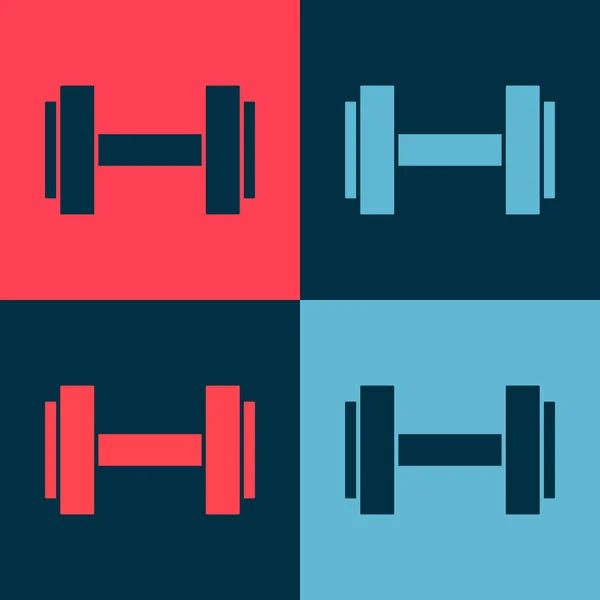 Pop Art Dumbbell Icon Isolated Color Background Muscle Lifting Icon — Stock Vector