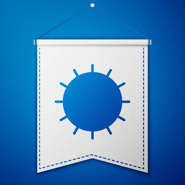 Icono Sol Azul Aislado Sobre Fondo Azul Símbolo Verano Buen — Archivo Imágenes Vectoriales