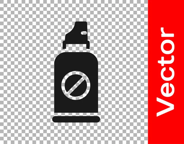 Schwarzes Spray Gegen Insekten Symbol Isoliert Auf Transparentem Hintergrund Vektor — Stockvektor