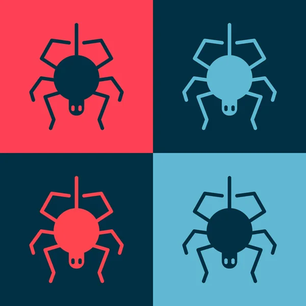 Εικονίδιο Pop Art Spider Απομονωμένο Φόντο Χρωμάτων Καλό Αποκριάτικο Πάρτι — Διανυσματικό Αρχείο