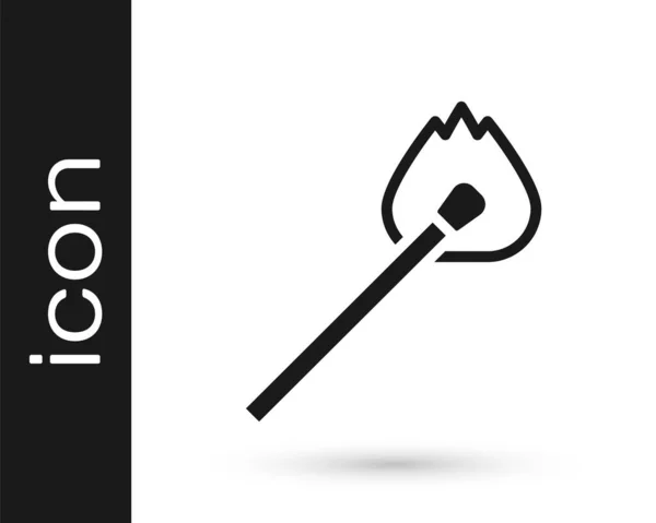 Black Burning Coincide Con Icono Fuego Aislado Sobre Fondo Blanco — Vector de stock