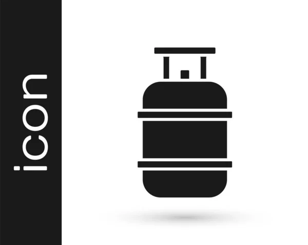 Icono Del Tanque Gas Propano Negro Aislado Sobre Fondo Blanco — Vector de stock