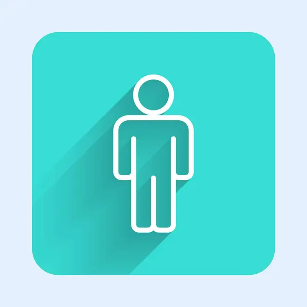 White Line User Man Icon Isolated Long Shadow Business Avatar — Stock Vector