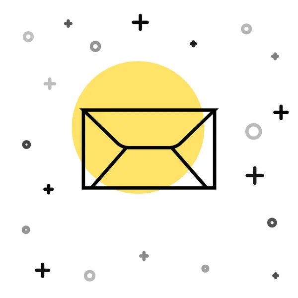 Schwarze Linie Umschlagsymbol Isoliert Auf Weißem Hintergrund Mail Nachricht Brief — Stockvektor