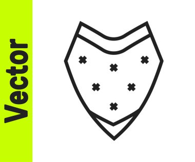 Siyah çizgi Geleneksel Meksikalı panço giysi ikonu beyaz arka planda izole edildi. Vektör.