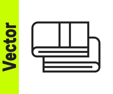 Siyah çizgi havlu yığını simgesi beyaz arkaplanda izole edildi. Vektör.