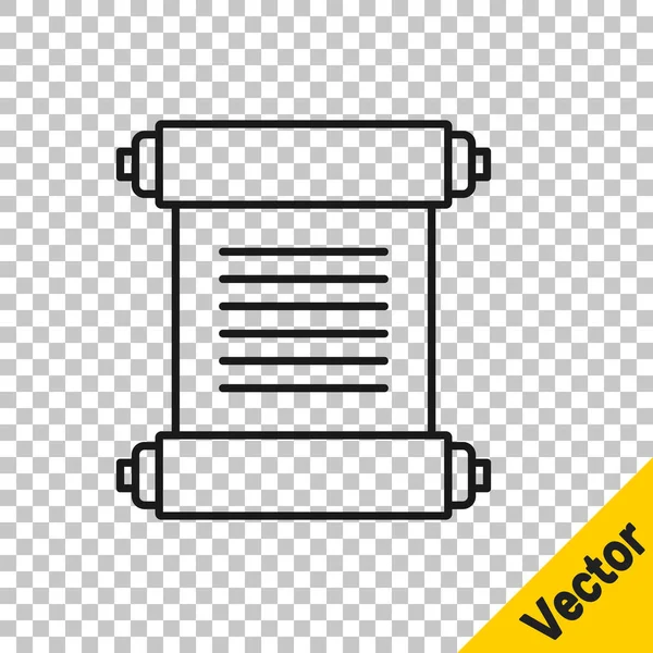 Linha Preta Decreto Papel Pergaminho Ícone Ícone Rolagem Isolado Fundo — Vetor de Stock