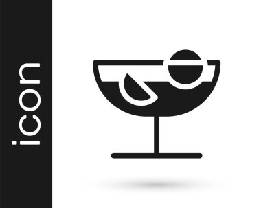 Beyaz arka planda gri kokteyl ikonu izole edildi. Vektör İllüstrasyonu.