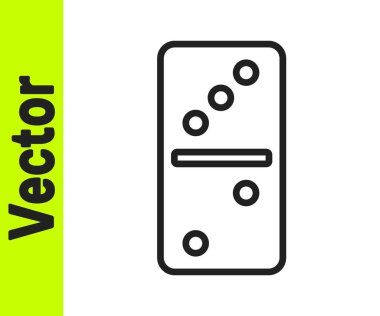 Siyah çizgi Domino simgesi beyaz arkaplanda izole edildi. Vektör.