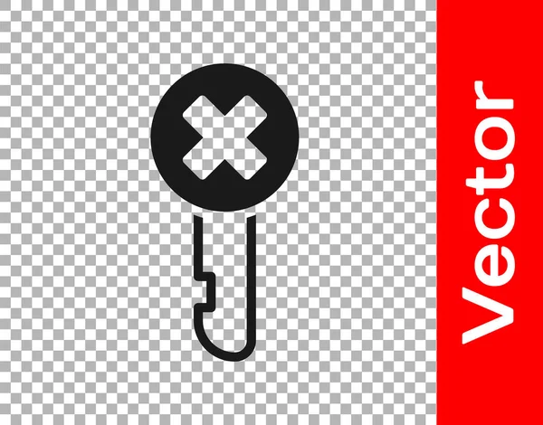 Schwarzes Schlüsselsymbol Isoliert Auf Transparentem Hintergrund Vektorillustration — Stockvektor