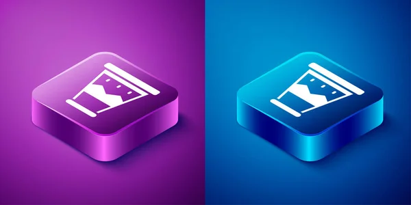 Isometric Mexican Drum Icon Isolated Blue Purple Background Music Sign — Stock Vector