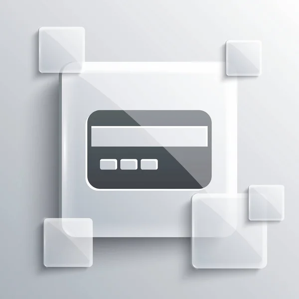 Иконка Grey Credit Card Изолирована Сером Фоне Оплата Онлайн Снятие — стоковый вектор