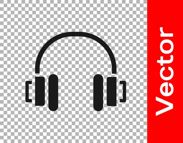 Schwarzes Kopfhörer Symbol Isoliert Auf Transparentem Hintergrund Kopfhörer Konzept Zum — Stockvektor