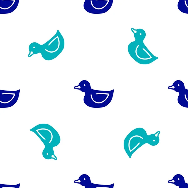 Blue Rubber Duck Icon Isolated Seamless Pattern White Background Vector — Stock Vector
